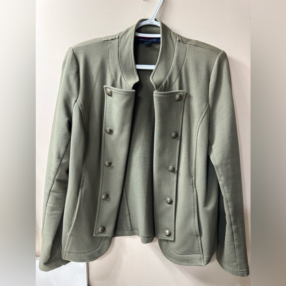 Tommy Hilfiger jacket. Size Medium Olive color EUC Worn once!!